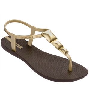Ipanema Gold and Brown Sandals